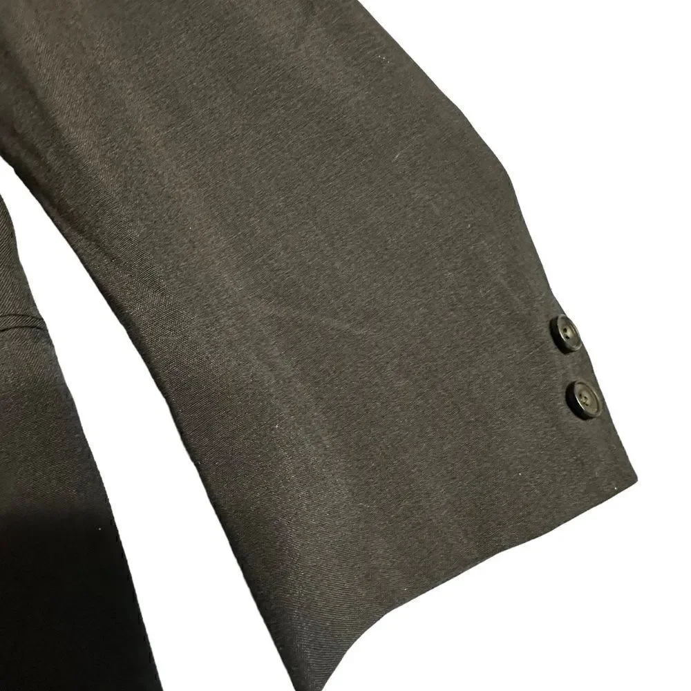 Vintage 1960s Charcoal Grey Hand made lightweight wool blend blazer size 42R